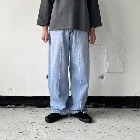 OLD PARK BAGGY JEANS - BLUE - sizeM / OP-426 / OLDPARK オールドパーク バギージーンズ　デニム ブルー Mサイズ