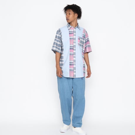 THE NORTH FACE PURPLE LABEL Patchwork H/S Shirt / NT3209N /パープルレーベル　パッチワーク　HSシャツ