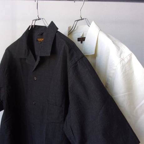 AVontade Open Collar Shirts S/S - Cotton/Linen Chambray- VTD-0383-SH- コットンリネン オープンカラー【2025SS新色】