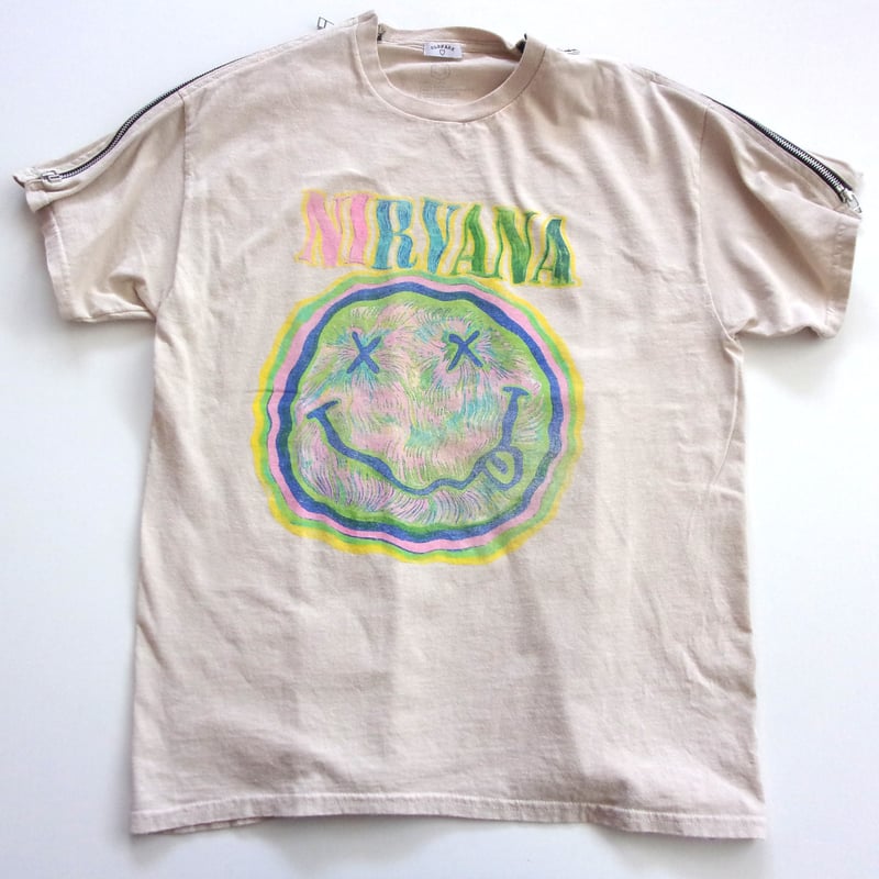 トップス DOCKING TEE-ROCK- NIRVANA / OLD PARK OLD PARK Zip Shoulder Tee #Vintage / OPT-17 / O
