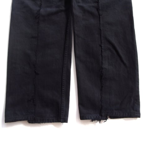 OLD PARK BAGGY JEANS -LADIES- BLACK - sizeXS / OP-426 / OLDPARK オールドパーク バギージーンズ　デニム ブラック XSサイズ レディース