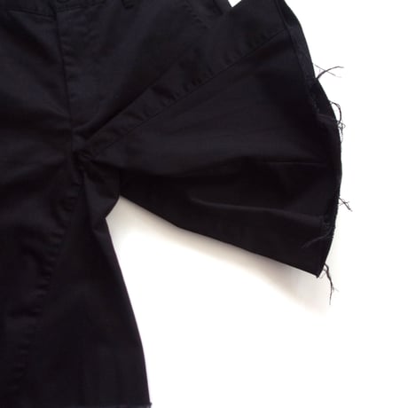 OLD PARK BAGGY WORK SHORTS - BLACK -XS (Ladies) / OPRK-09 / オールド パーク バギー ワークショーツ - ブラック-レディース