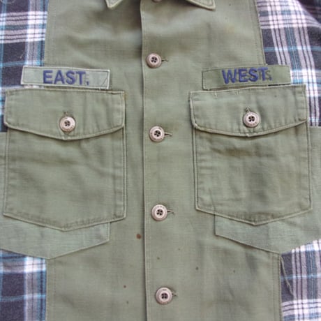 OLDPARK BAGGY SHIRT FLANNEL/MILITARY / OP-549 / OLDPARK オールドパーク バギーシャツ フランネル/ミリタリー