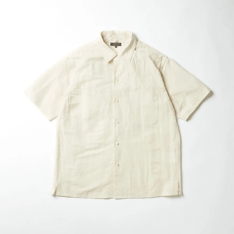 AVontade Open Collar Shirts S/S - Cotton/Linen Chambray- VTD-0383-SH- コットンリネン オープンカラー【2025SS新色】