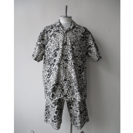 GOLD/ゴールド TILE LEOPARD COTTON SLAB WIDE SHORTS-GL-51893-/レオパード  ショーツ