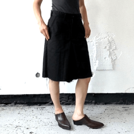 OLD PARK BAGGY WORK SHORTS - BLACK -XS (Ladies) / OPRK-09 / オールド パーク バギー ワークショーツ - ブラック-レディース