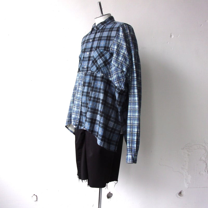 OLD PARK HALF-BUTTON SHIRT FLANNNEL - sizeFREE