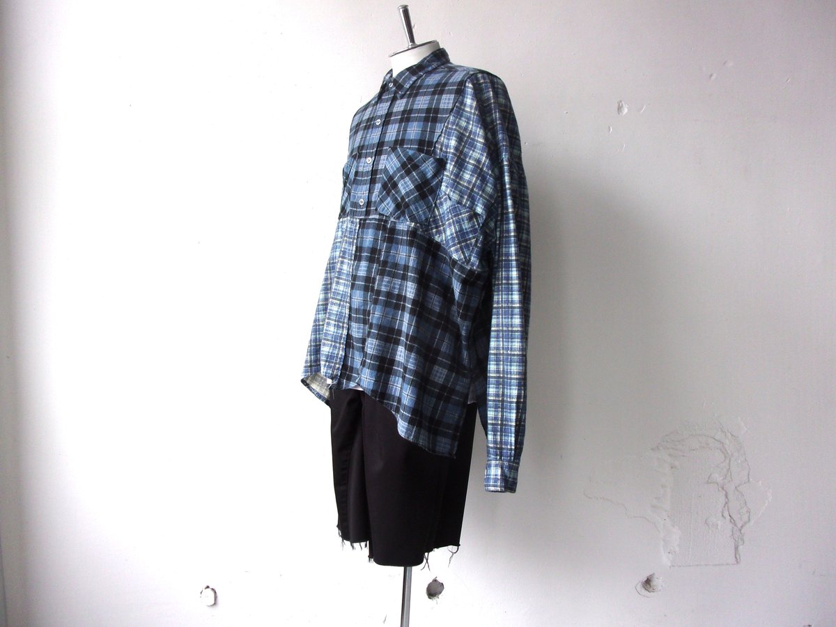 OLD PARK HALF-BUTTON SHIRT FLANNNEL - sizeFREE