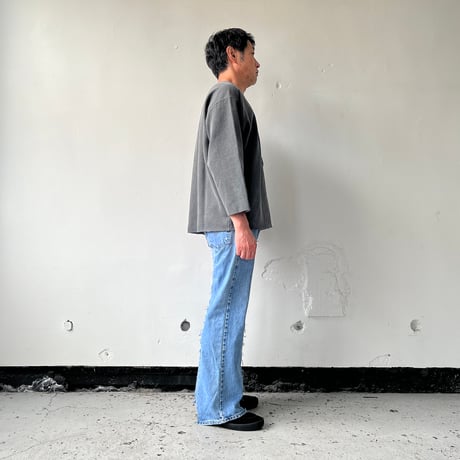 OLD PARK W POCKET FLARE JEANS - BLUE - sizeL / OP-432 / OLDPARK オールドパーク Wポケット フレアー ジーンズ  ブルー Lサイズ