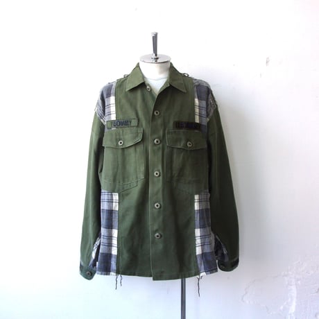 OLDPARK BAGGY SHIRT FLANNEL/MILITARY / OP-549 / OLDPARK オールドパーク バギーシャツ フランネル/ミリタリー