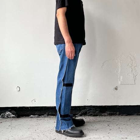 OLD PARK ADAPT JEANS- BLUE - sizeL / OP-512 / OLDPARK オールドパーク アダプト ジーンズ　デニム ブルー Lサイズ