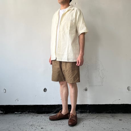 AVontade Open Collar Shirts S/S - Cotton/Linen Chambray- VTD-0383-SH- コットンリネン オープンカラー【2025SS新色】