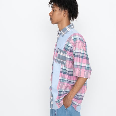THE NORTH FACE PURPLE LABEL Patchwork H/S Shirt / NT3209N /パープルレーベル　パッチワーク　HSシャツ