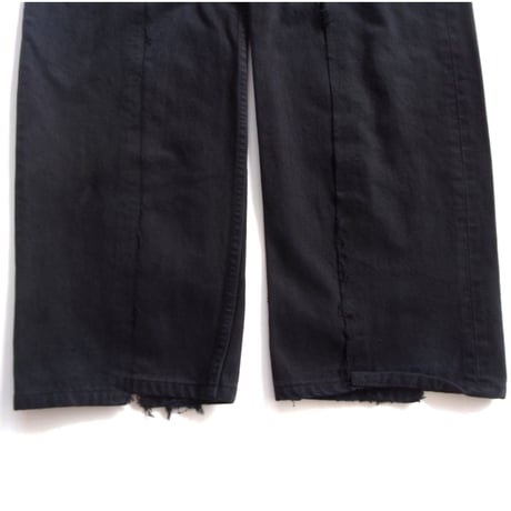 OLD PARK BAGGY JEANS -LADIES- BLACK - sizeXS / OP-426 / OLDPARK オールドパーク バギージーンズ　デニム ブラック XSサイズ レディース