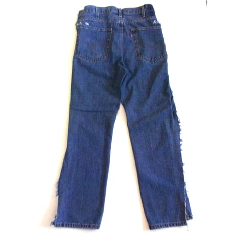 OLD PARK OVERLAY JEANS- BLUE - sizeM / OP-517 / OLDPARK オールドパーク オーバーレイジーンズ　デニム ブルー Mサイズ