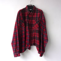 OLD PARK HALF-BUTTON SHIRT FLANNNEL - sizeFREE / OP-544 / OLDPARK オールドパーク ハーフボタン シャツ フランネル