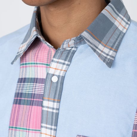 THE NORTH FACE PURPLE LABEL Patchwork H/S Shirt / NT3209N /パープルレーベル　パッチワーク　HSシャツ