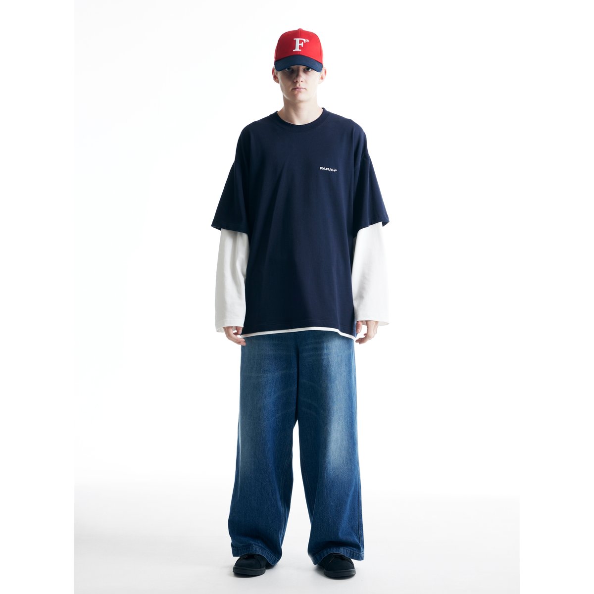 FARAH Maximum Wide Straight Pants -Indigo Vinta FARAH Maximum Wide Straight Pants -Indigo Vinta