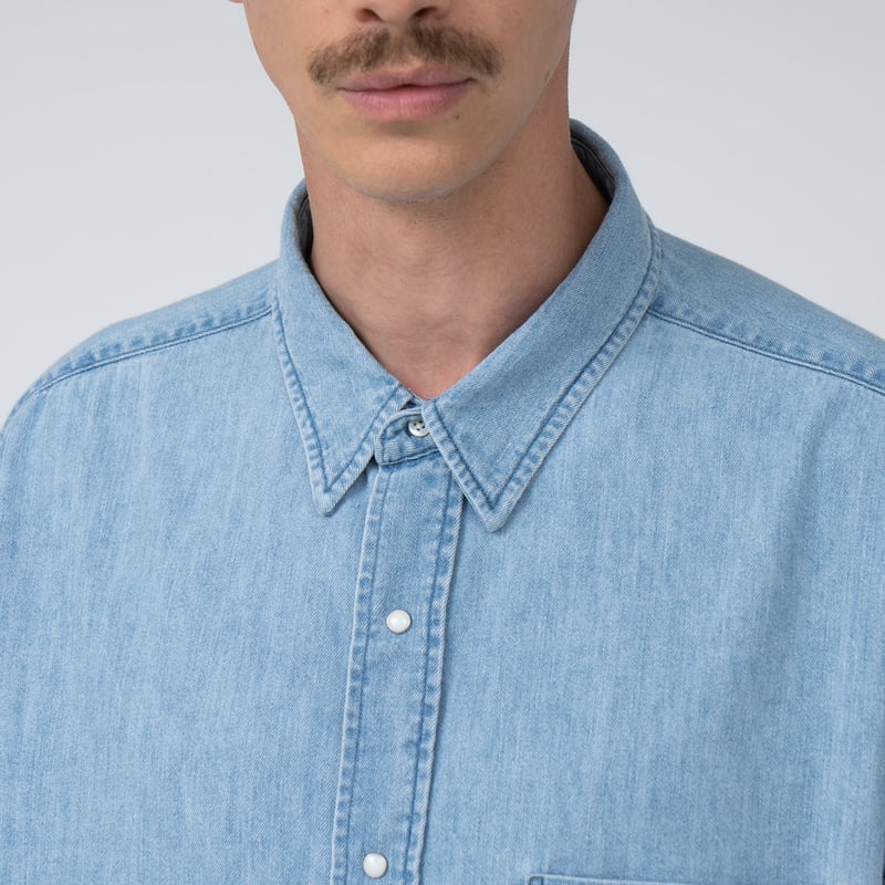 nanamica ライトブルーデニムシャツ　L nanamica / Regular Collar Light Denim Shirt