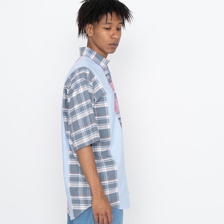 THE NORTH FACE PURPLE LABEL Patchwork H/S Shirt / NT3209N /パープルレーベル　パッチワーク　HSシャツ