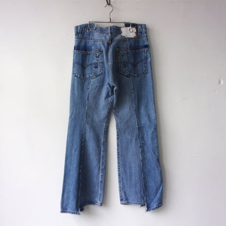 OLD PARK W POCKET FLARE JEANS - BLUE - sizeL / OP-432 / OLDPARK オールドパーク Wポケット フレアー ジーンズ  ブルー Lサイズ