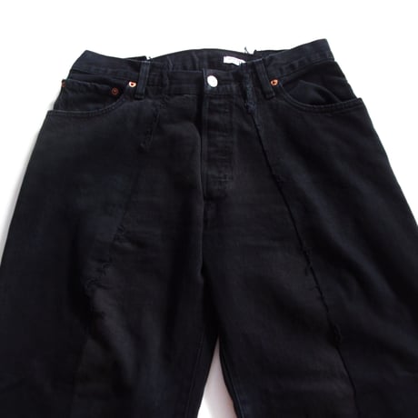 OLD PARK BAGGY JEANS - BLACK - sizeM / OP-426 / OLDPARK オールドパーク バギージーンズ　デニム ブラック Mサイズ
