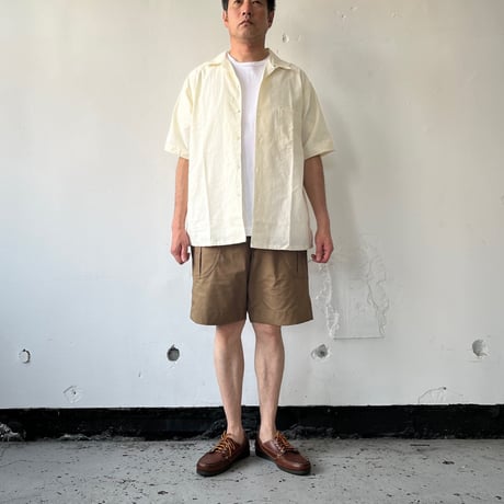 AVontade Open Collar Shirts S/S - Cotton/Linen Chambray- VTD-0383-SH- コットンリネン オープンカラー【2025SS新色】