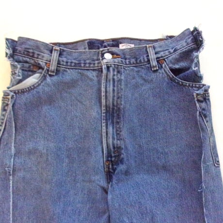 OLD PARK OVERLAY JEANS- BLUE - sizeL / OP-517 / OLDPARK オールドパーク オーバーレイジーンズ　デニム ブルー Lサイズ