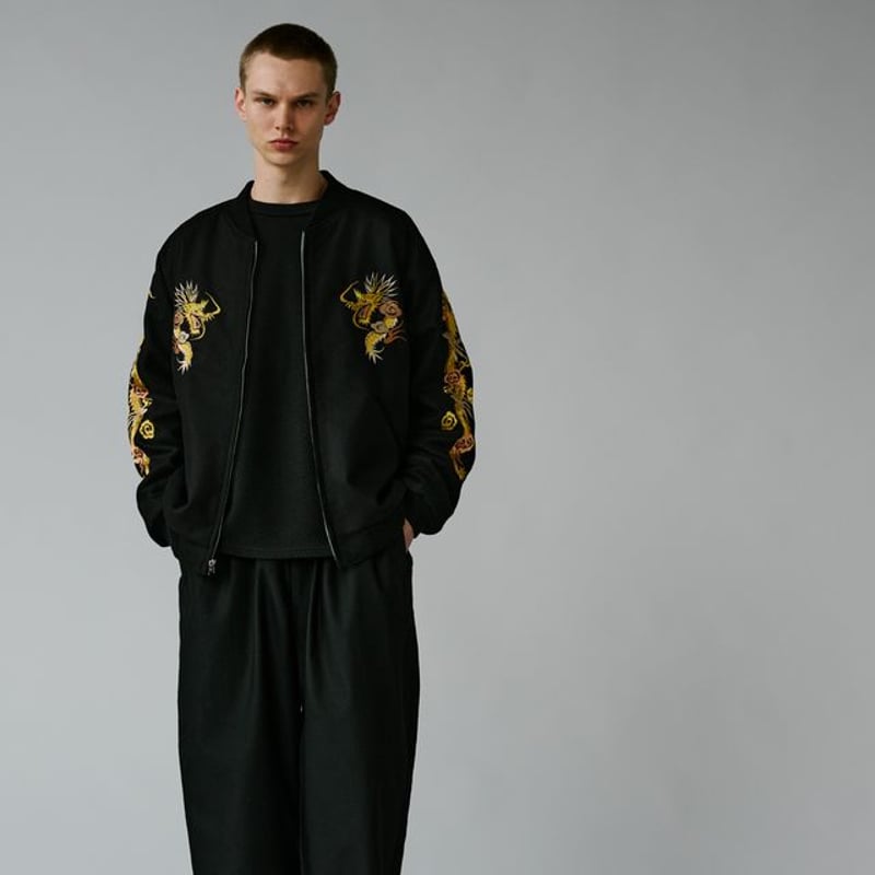 GOLD WOOL MELTON×ACETATE SOUVENIR JACKET 