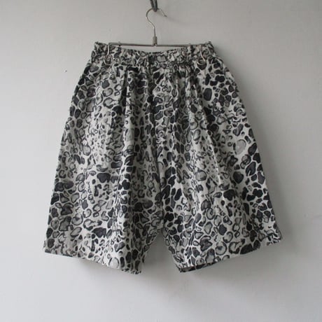 GOLD/ゴールド TILE LEOPARD COTTON SLAB WIDE SHORTS-GL-51893-/レオパード  ショーツ