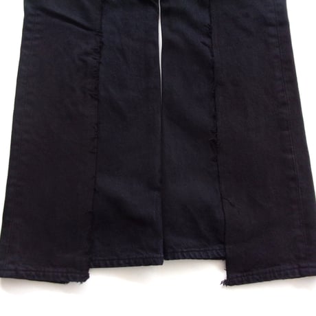 OLD PARK W POCKET FLARE JEANS - BLACK - sizeL / OP-432 / OLDPARK オールドパーク Wポケット フレアー ジーンズ  ブラック Lサイズ