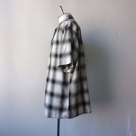 AVontade Open Collar Shirts SS -Cotton/Rayon Shadow Check-VTD-0383-SH アボンタージ オープンカラーシャツ チェック【2026SS】
