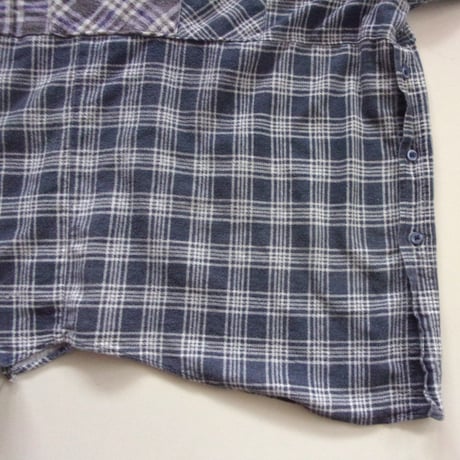 OLD PARK HALF-BUTTON SHIRT FLANNNEL - sizeFREE / OP-544 / OLDPARK オールドパーク ハーフボタン シャツ フランネル