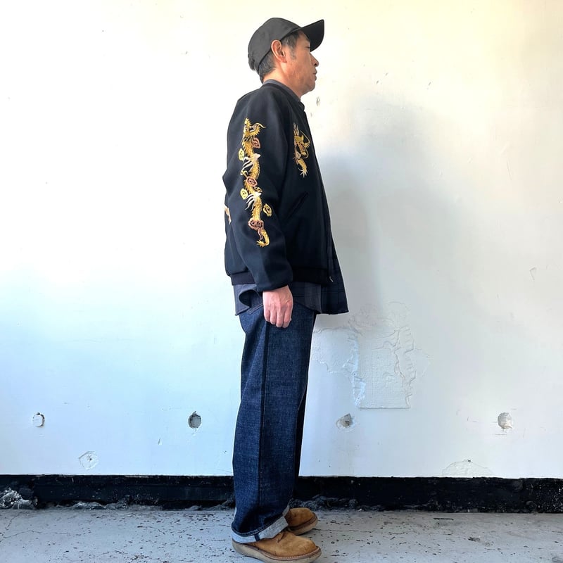 GOLD WOOL MELTON×ACETATE SOUVENIR JACKET 