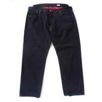 OLD PARK OFFSET JEANS - BLACK - sizeL / OP-511 / OLDPARK オールドパーク オフセットジーンズ ブラック Lサイズ