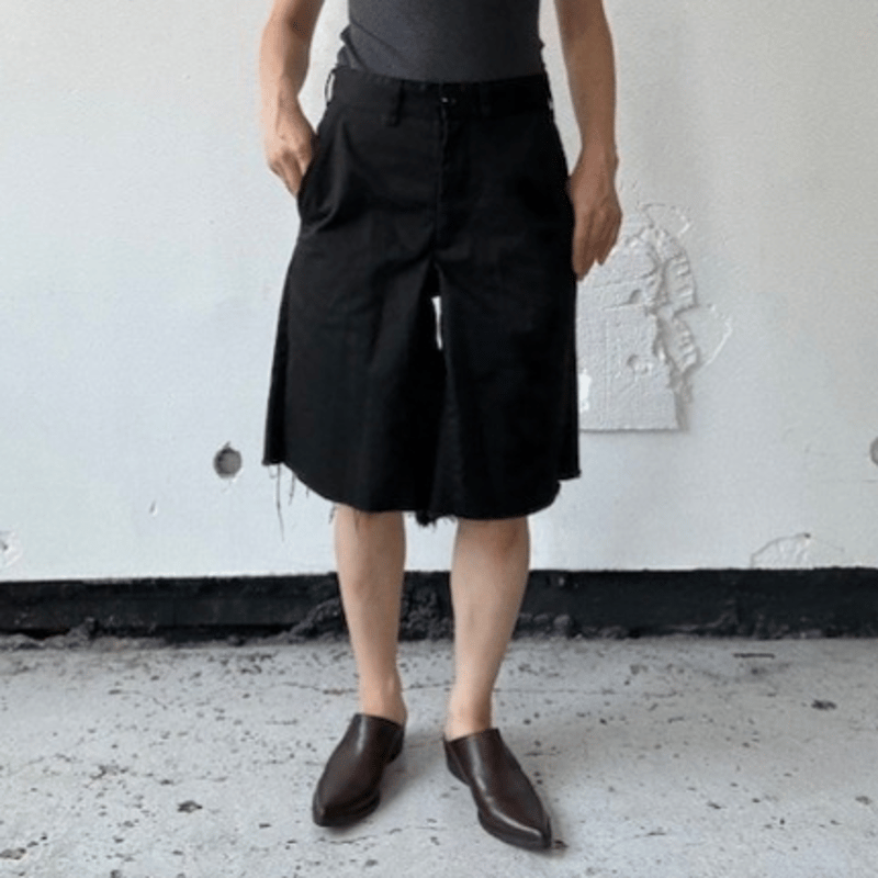 OLD PARK ショートパンツ OLD PARK BAGGY WORK SHORTS - BLACK -XS (Ladies)