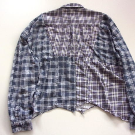 OLD PARK HALF-BUTTON SHIRT FLANNNEL - sizeFREE / OP-544 / OLDPARK オールドパーク ハーフボタン シャツ フランネル