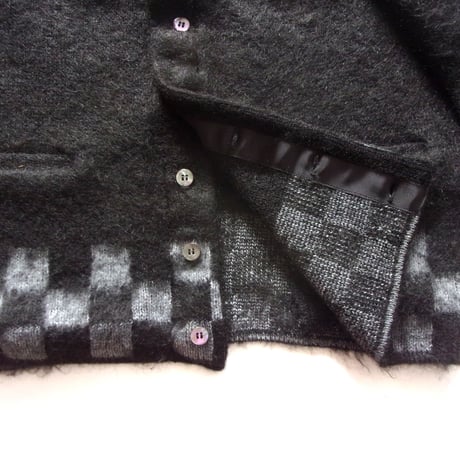 TODAY edition CHECKER MOHAIR CARDIGAN -BLUE- / P-005 / トゥデイエディション チェッカー モヘアカーディガン-ブルー