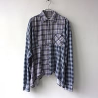 OLD PARK HALF-BUTTON SHIRT FLANNNEL - sizeFREE / OP-544 / OLDPARK オールドパーク ハーフボタン シャツ フランネル