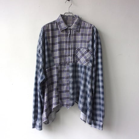 OLD PARK HALF-BUTTON SHIRT FLANNNEL - sizeFREE / OP-544 / OLDPARK オールドパーク ハーフボタン シャツ フランネル