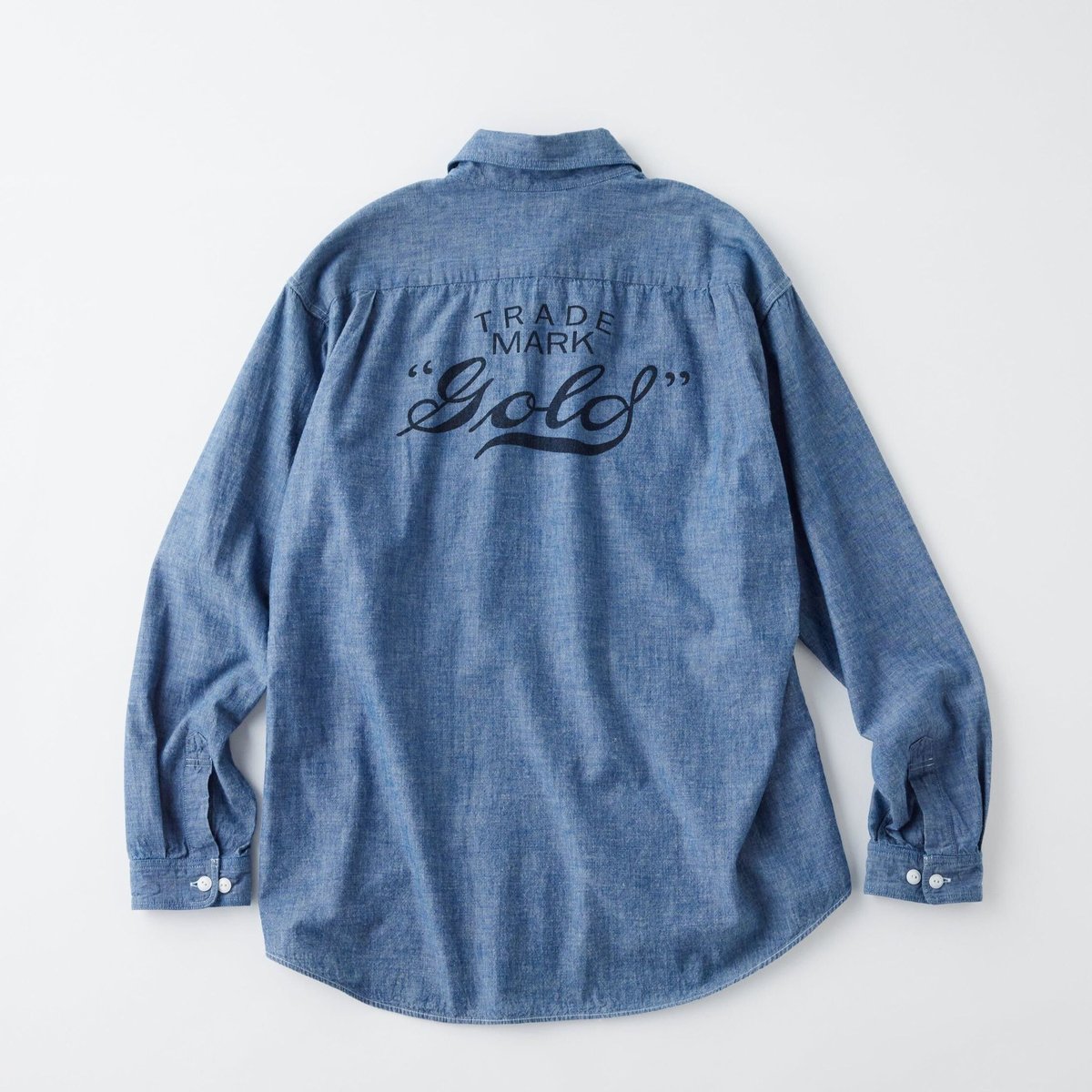 GOLD / ゴールド BLUE CHAMBRAY WORK SHIRT- GOLD / ゴールド BLUE CHAMBRAY WORK SHIRT-