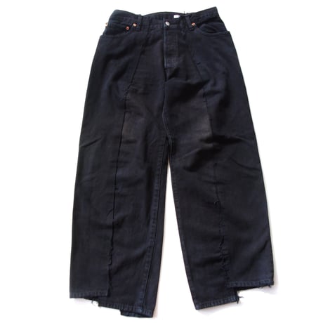 OLD PARK BAGGY JEANS - BLACK - sizeM / OP-426 / OLDPARK オールドパーク バギージーンズ　デニム ブラック Mサイズ