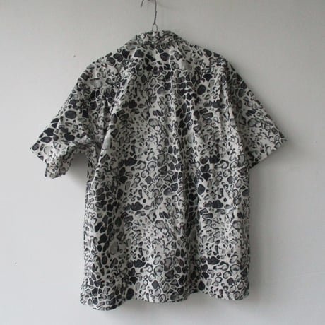 GOLD/ゴールド TILE LEOPARD COTTON SLAB S/S OPEN SHIRT-GL-38298-/レオパード シャツ　半袖