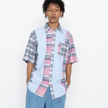 THE NORTH FACE PURPLE LABEL Patchwork H/S Shirt / NT3209N /パープルレーベル　パッチワーク　HSシャツ