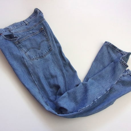 OLD PARK OVERLAY JEANS- BLUE - sizeL / OP-517 / OLDPARK オールドパーク オーバーレイジーンズ　デニム ブルー Lサイズ
