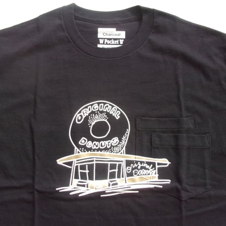 ORIGINAL Charcoal（オリジナル チャコール）OC WP Donuts Print T / ダブルポケット ドーナツ店プリントTシャツ