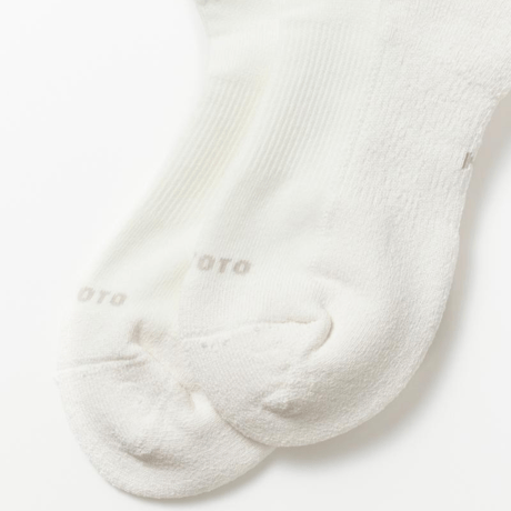 ROTOTO WASHI CUSHION STRIPE CREW SOCKS/ R1534 / ロトト 和紙　ストライプ クルーソックス