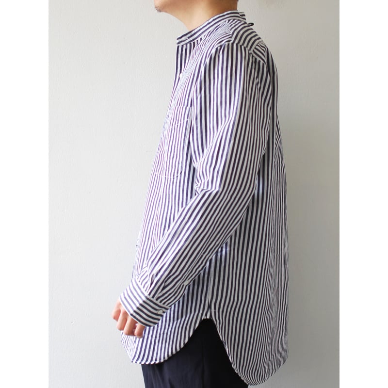 AVontade Banded Collar Shirts -CottonLinen Cham