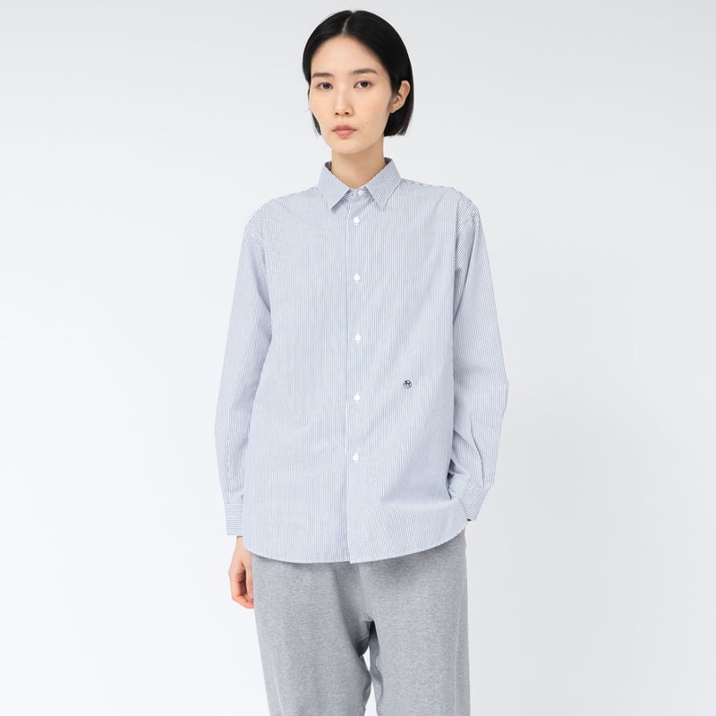 nanamica Regular Collar Stripe Wind Shirt / SUG