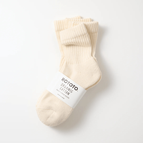 ROTOTO ORGANIC DAILY 3 PACK MINI CREW SOCKS / R1522-241 / オーガニック デイリー ３パック ミニクルーソックス